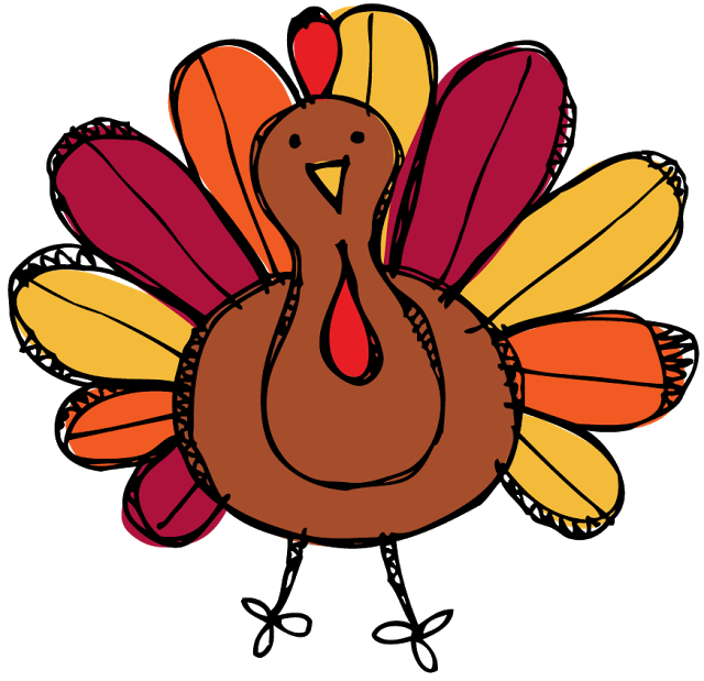 Colorful Thanksgiving Turkey Mascot Character with Feathers PNG Cartoon Graphic