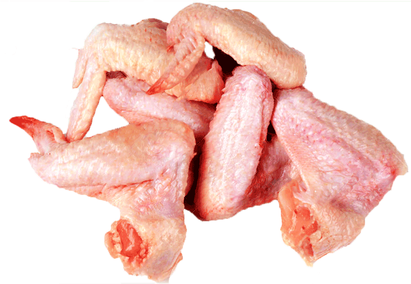 Pile of Fresh Raw Turkey Wings and Leg Portions Isolated PNG Meat Photo