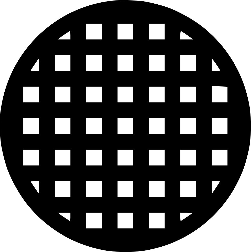 Bold Black Circular Waffle Grid Silhouette Icon Transparent PNG Graphic
