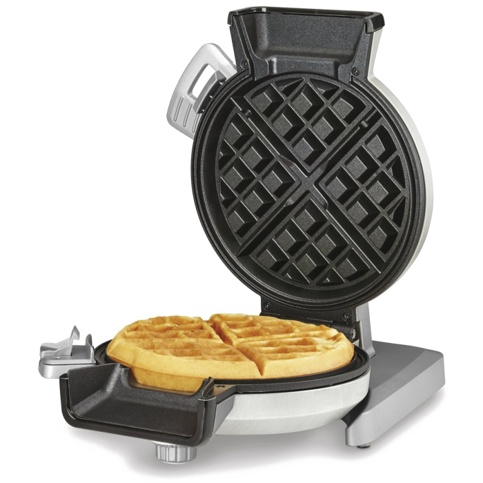 Double Square Waffle Maker with Freshly Cooked Waffles PNG Appliance Photo