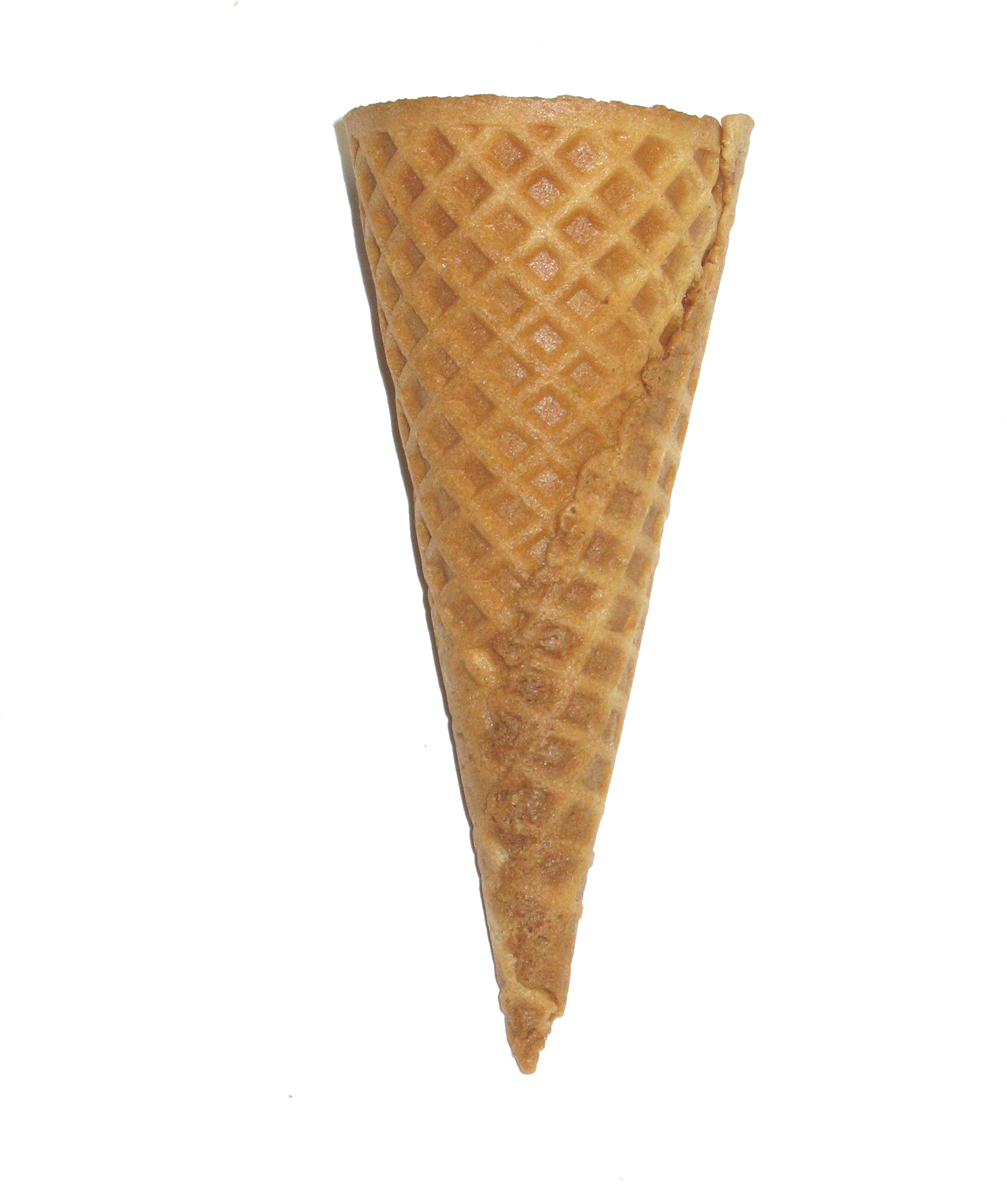 Empty Golden Waffle Ice Cream Cone Isolated Transparent PNG Product Photo