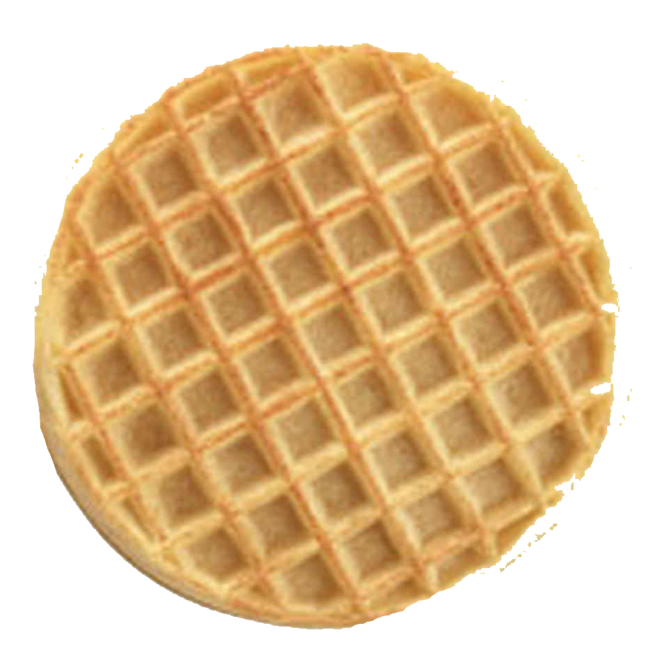 Plain Round Golden Waffle Isolated Transparent Background PNG Image