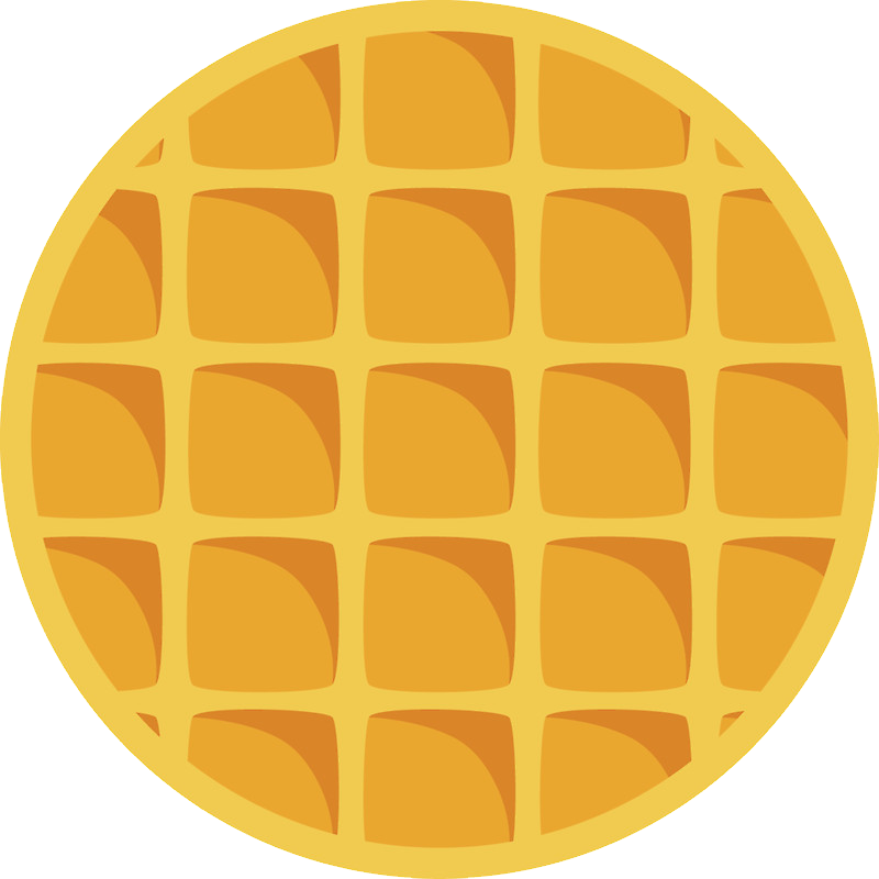Flat Yellow Waffle Grid Circle Icon Transparent Background PNG Graphic