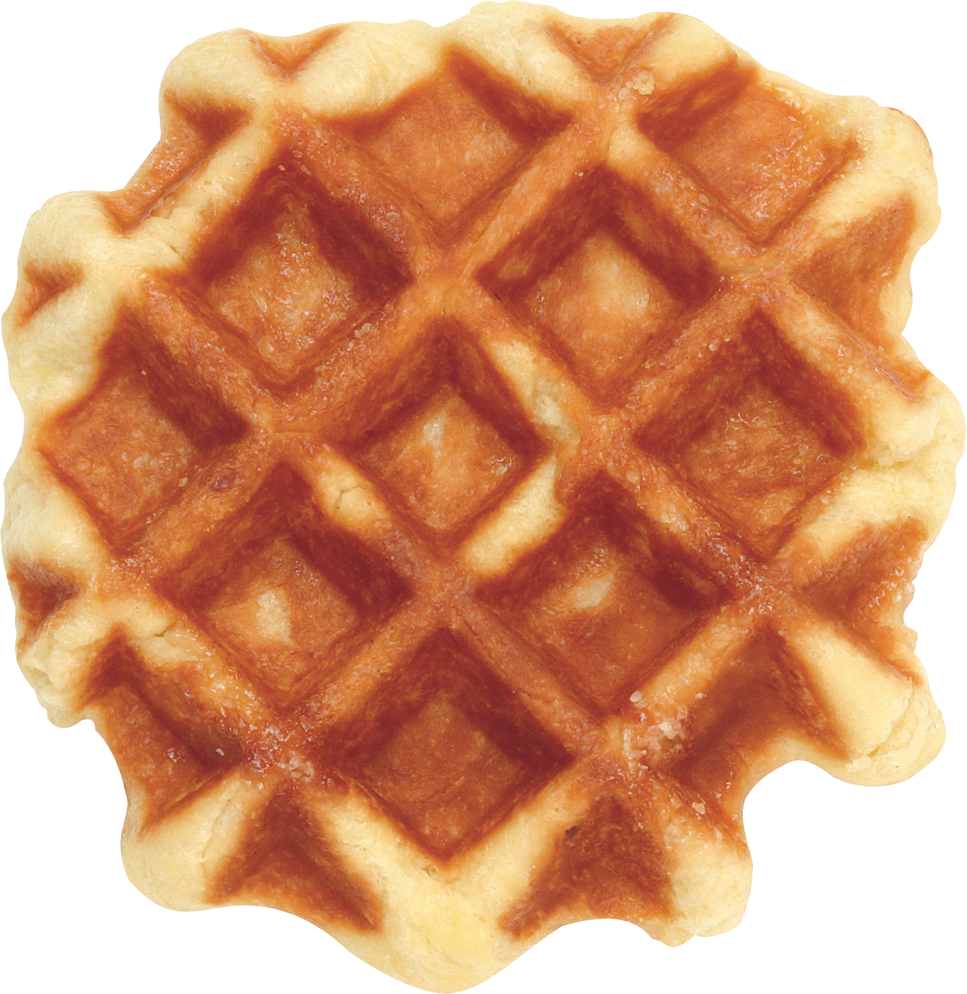 Heart Shaped Belgian Waffle with Powdered Sugar PNG Food Photo