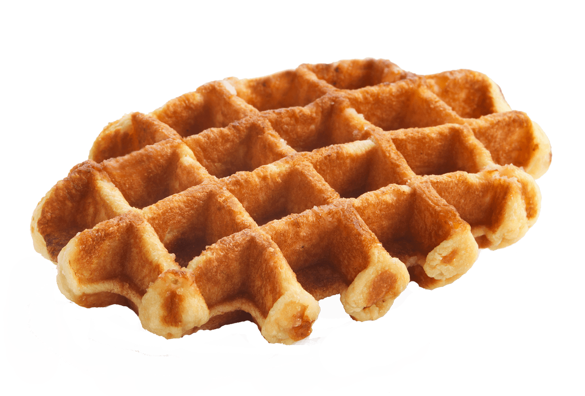 Plain Golden Round Waffle Isolated on Transparent Background PNG Image