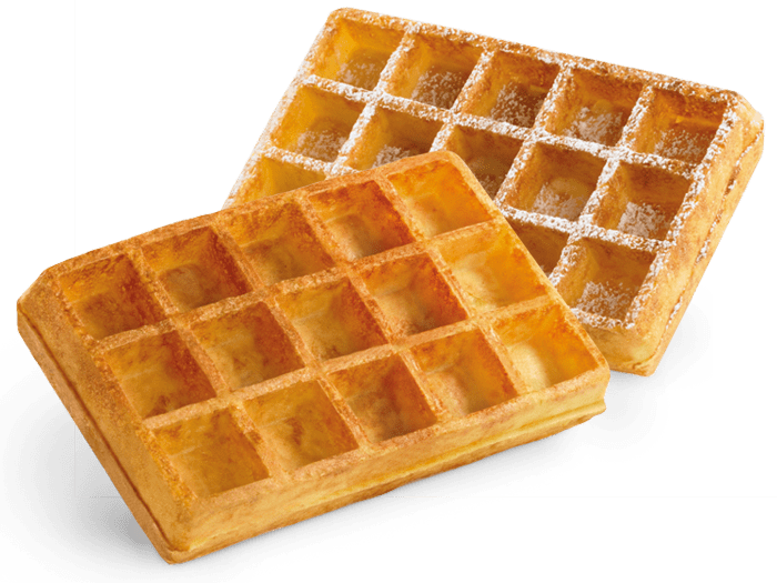 Stack of Square Belgian Waffles Isolated Transparent Background PNG Photo