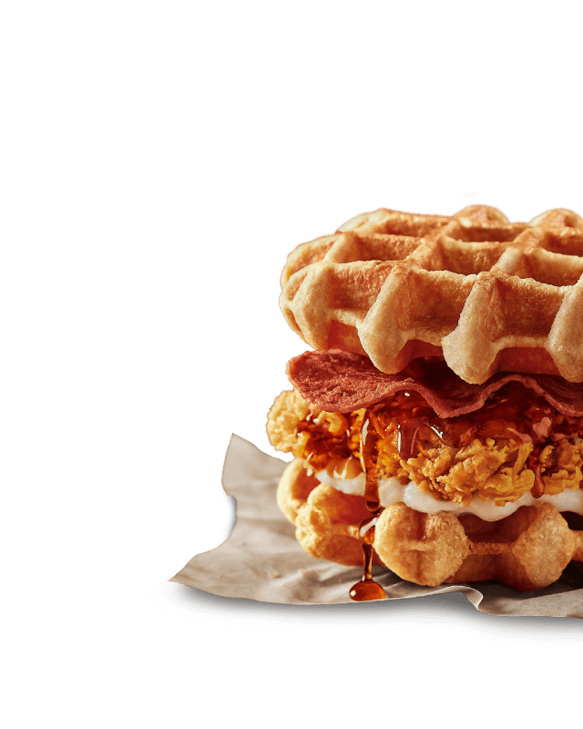 Stacked Waffle Sandwich with Cream and Fruit Filling Transparent PNG Food Photo