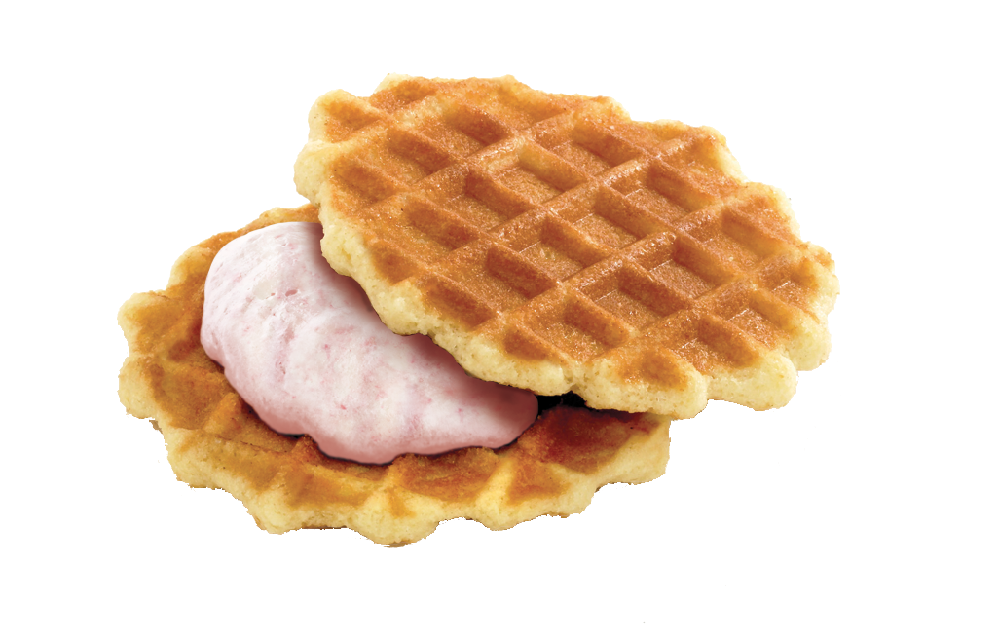 Waffle Sandwich Filled with Vanilla Cream Isolated Transparent PNG Dessert Image
