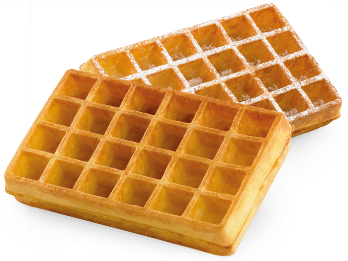 Two Thick Rectangular Belgian Waffles Isolated Transparent PNG Image