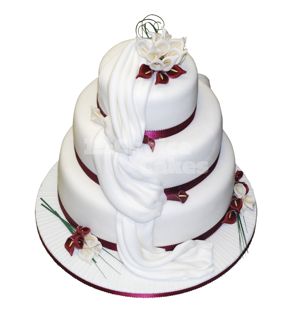 White Multi Tier Wedding Cake with Heart Shaped Topper Transparent PNG Photo