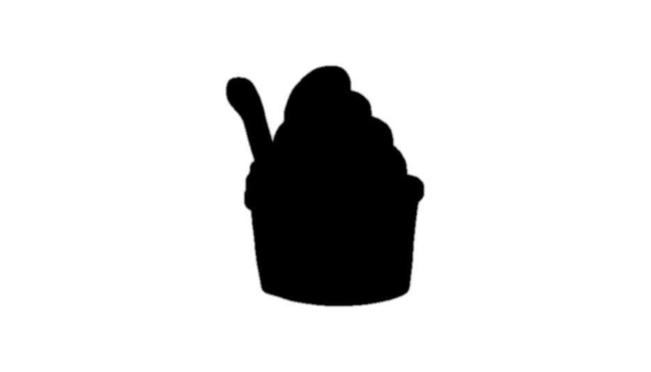 Black Frozen Yogurt Cup Silhouette Icon Transparent Background PNG Graphic