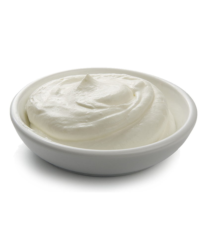 Bowl of Plain White Yogurt Isolated on Transparent Background PNG Food Photo