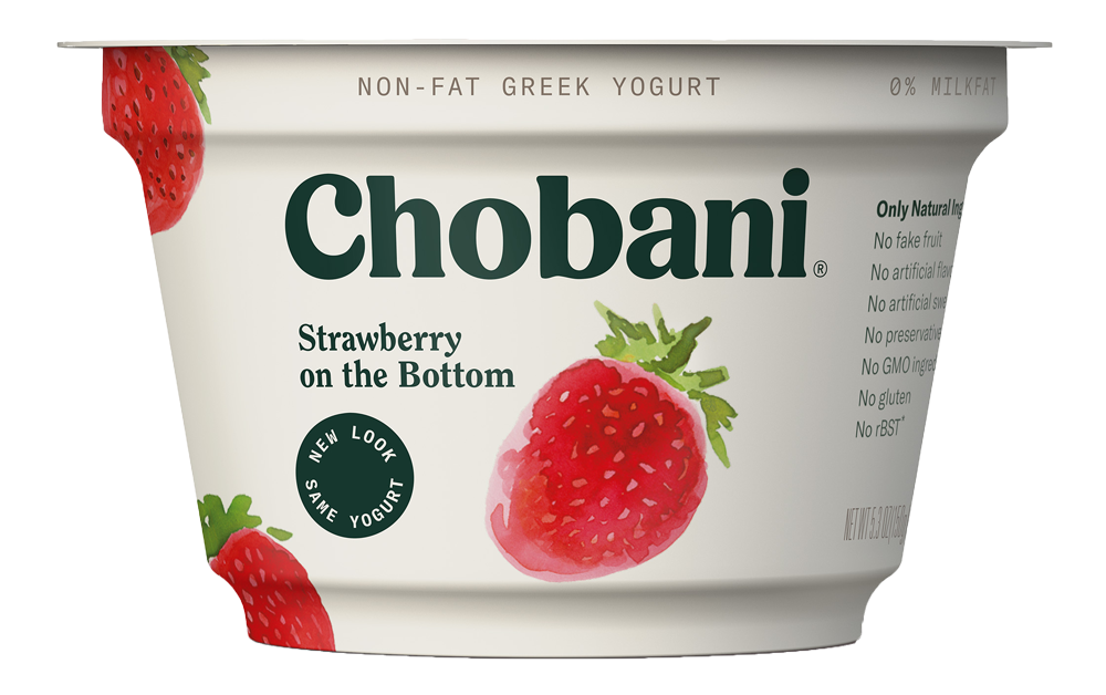 Chobani Strawberry on the Bottom Greek Yogurt Cup PNG Product Photo