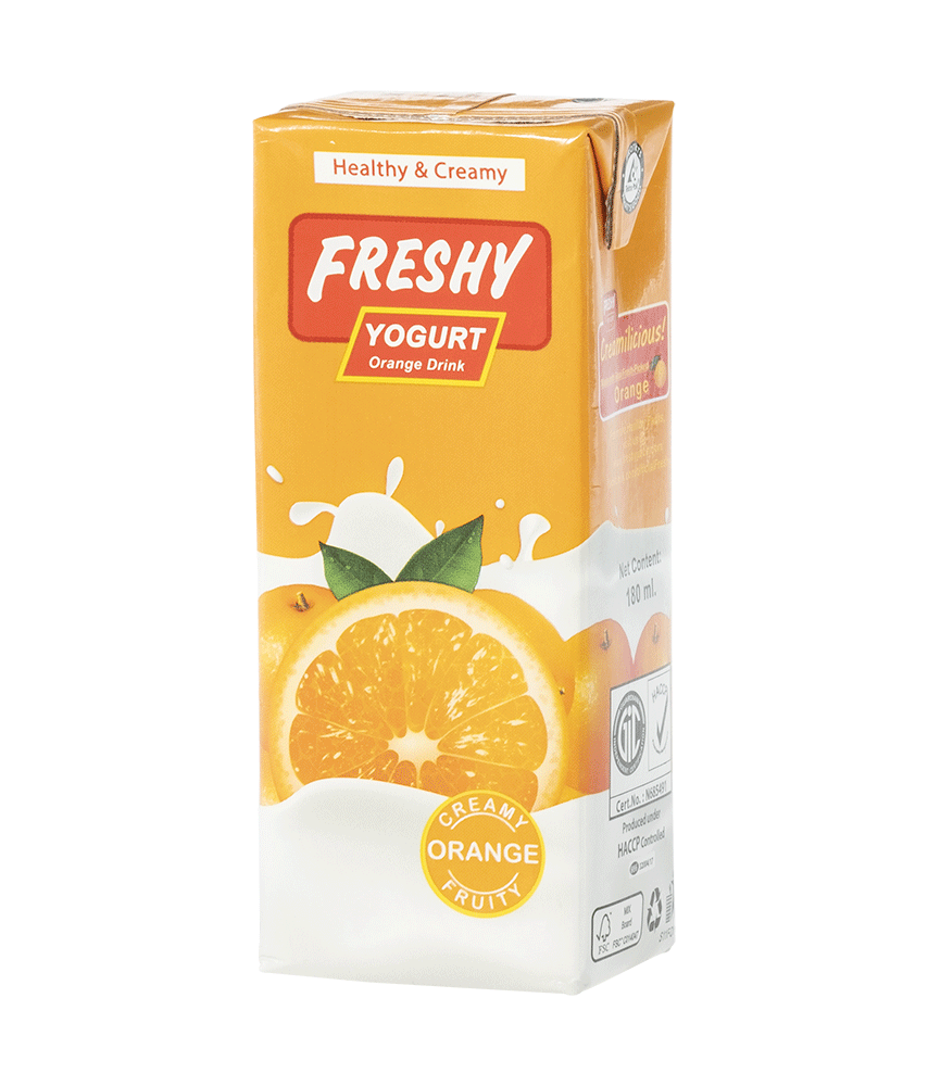Fresh Orange Juice Carton with Orange Fruit Product Packaging PNG Image