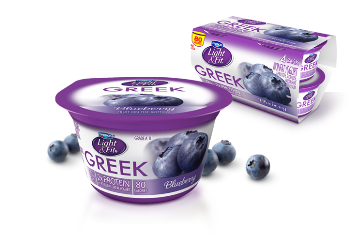 Greek Yogurt Blueberry Variety Pack Cups with Fresh Blueberries PNG Product Photo