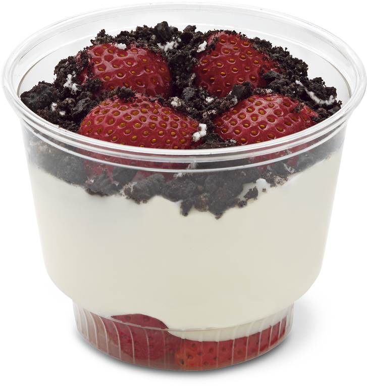 Layered Yogurt Parfait with Granola and Mixed Berries in Glass PNG Photo