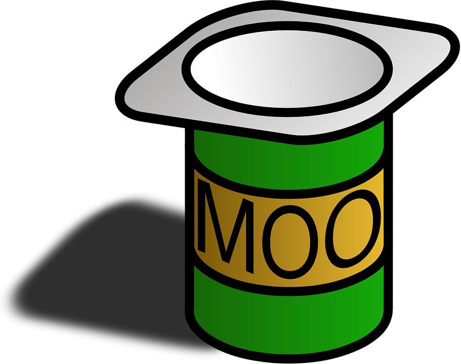 Moo Coconut Yogurt Cup Cartoon with Green Wrapper PNG Illustration