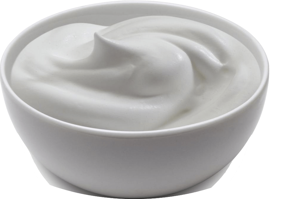 Plain Greek Yogurt Served in White Bowl Isolated Transparent PNG Food Image