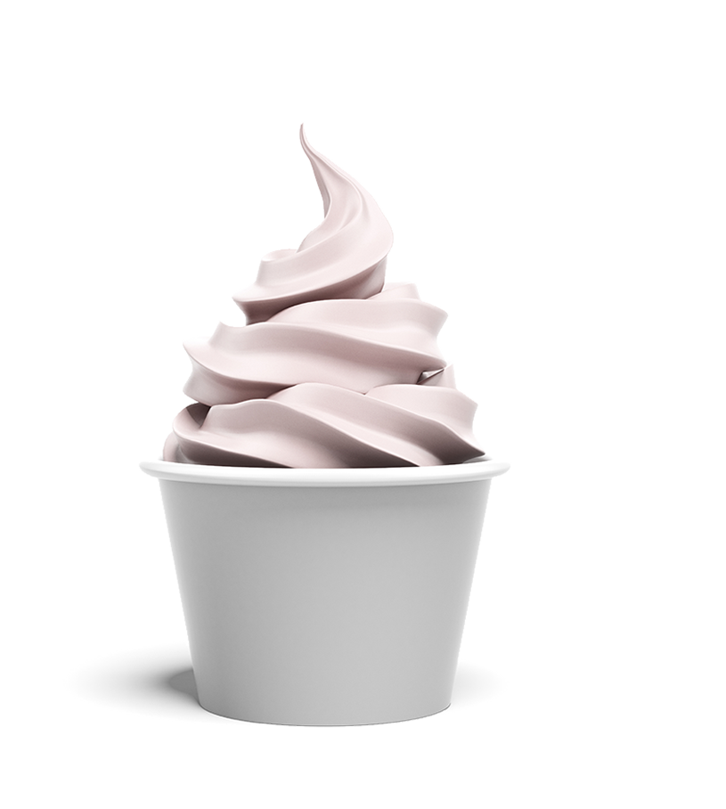 Soft Serve Frozen Yogurt Swirl in Small Cup Transparent Background PNG Image