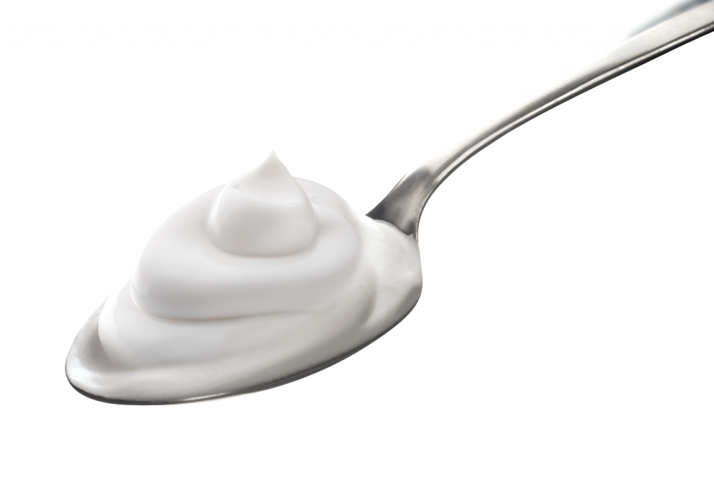 Spoonful of Thick Plain Greek Yogurt Isolated Transparent PNG Food Cutout