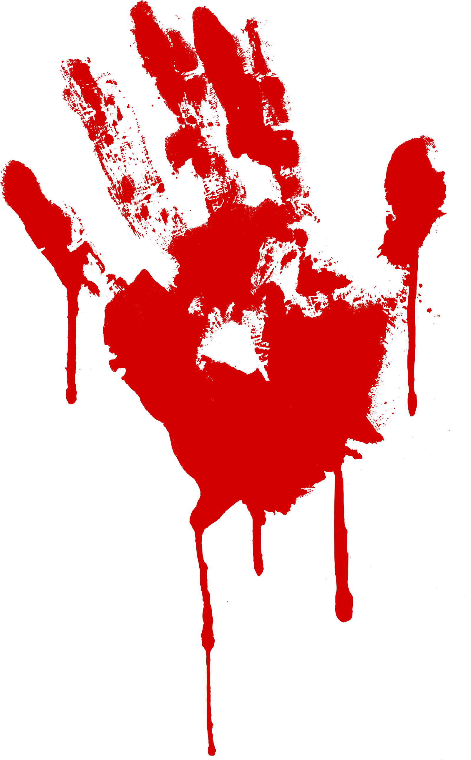 Red Handprint with Dripping Blood Effect