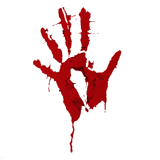 Dark Red Bloody Handprint Smear Detail