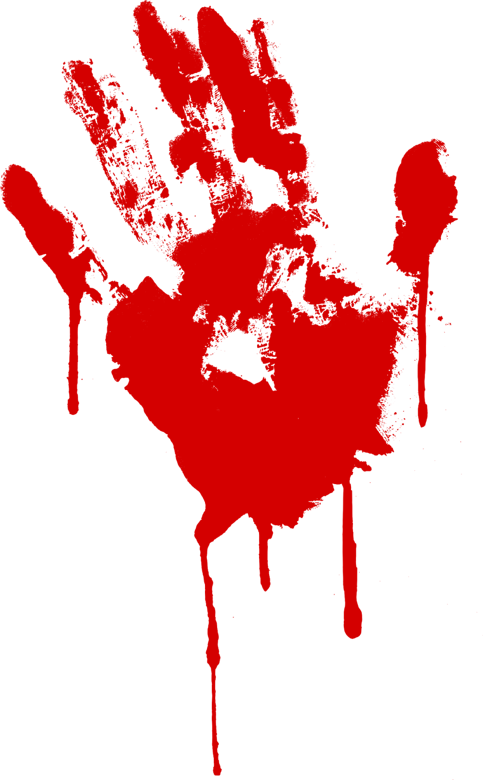 Dripping Red Bloody Handprint Stamp
