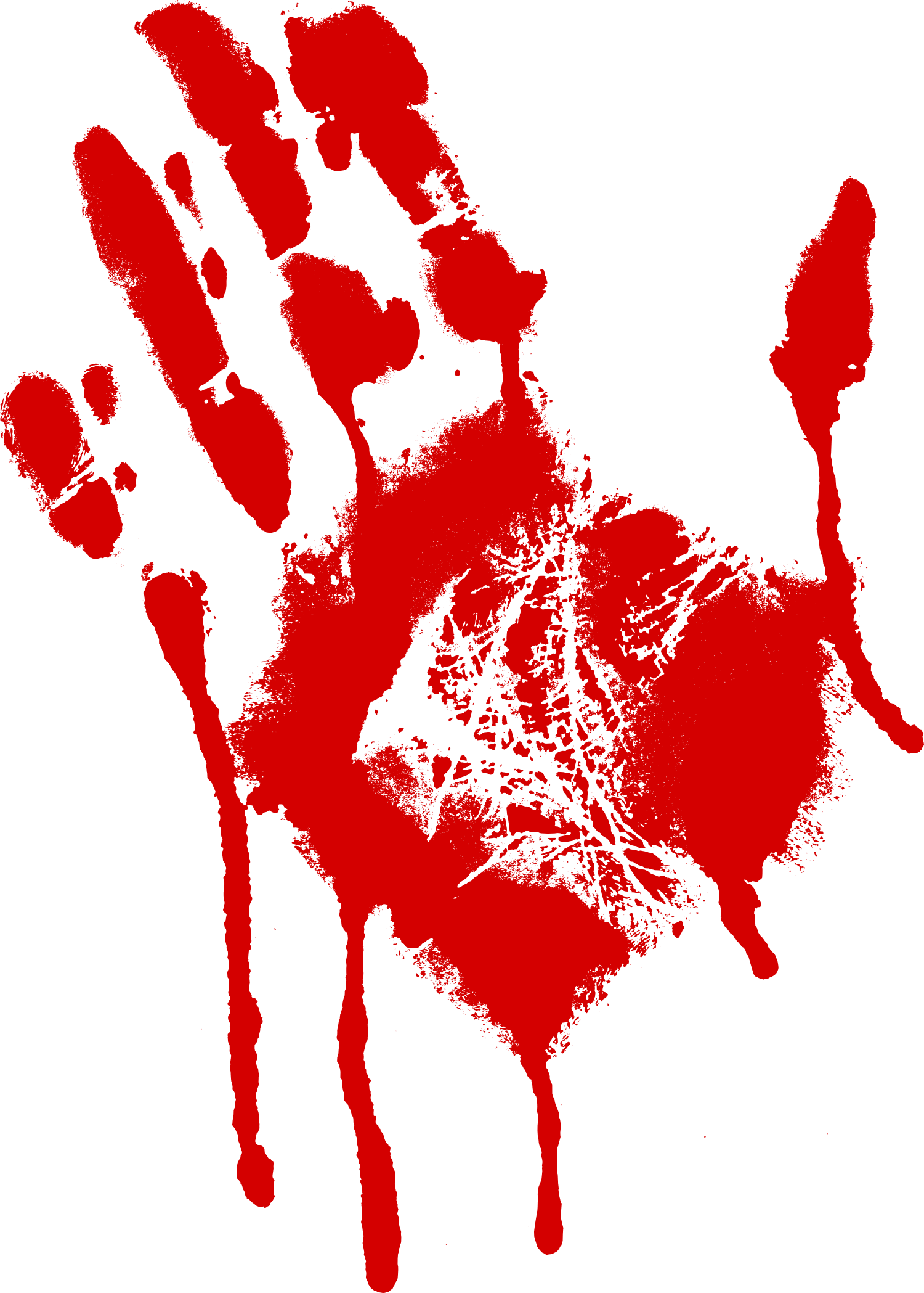 Red Bloody Handprint with Dripping Splatter