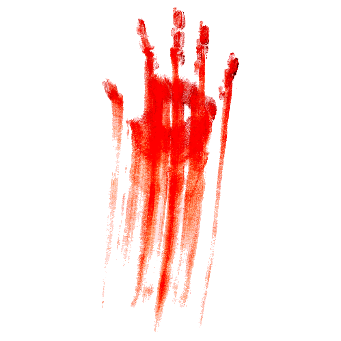Bloody Handprint with Red Drip Streaks