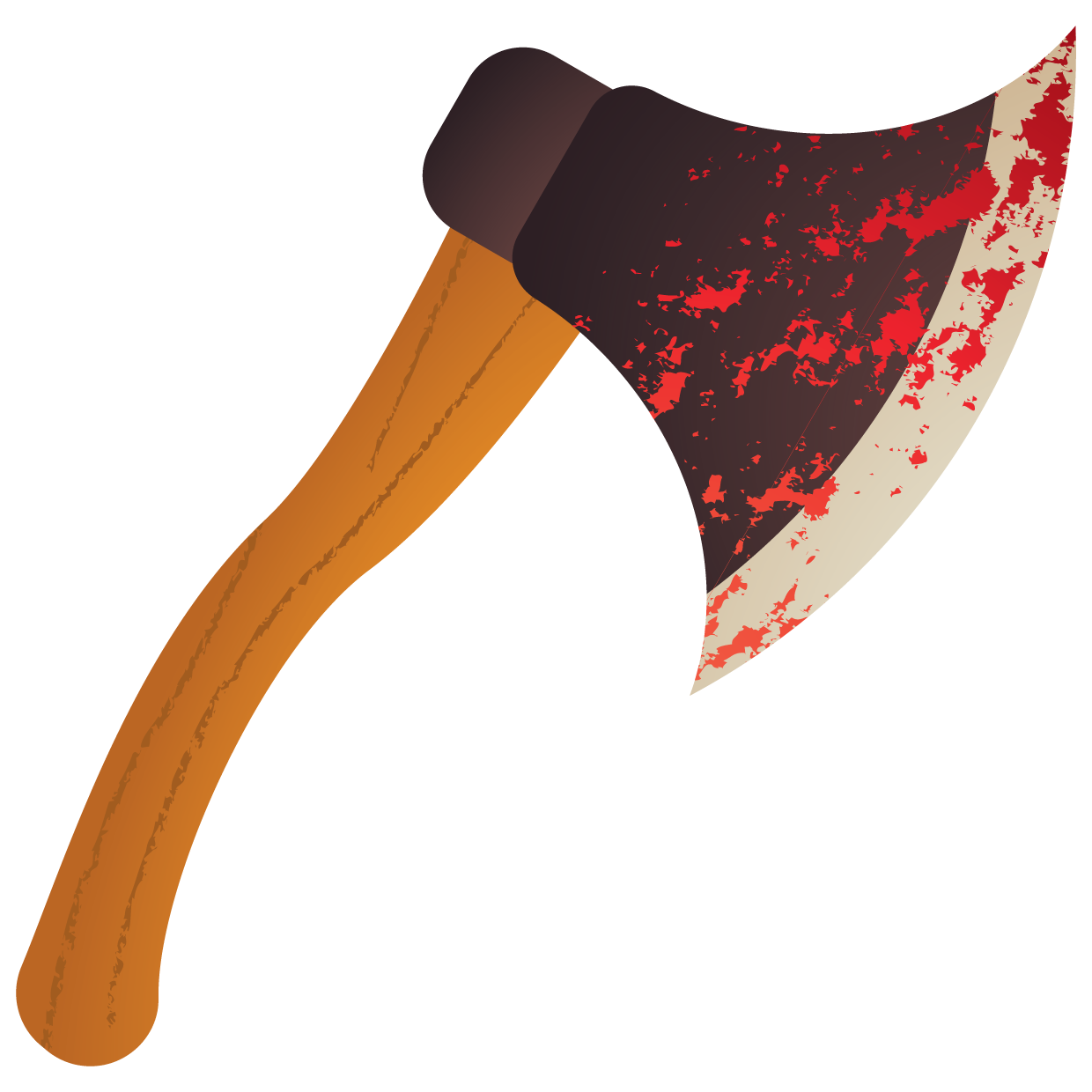 Bloody Cartoon Axe with Orange Wooden Handle