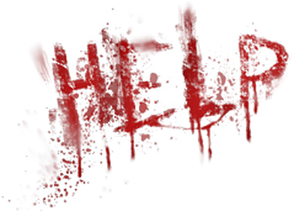 Dripping Red Help Lettering Splatter Effect