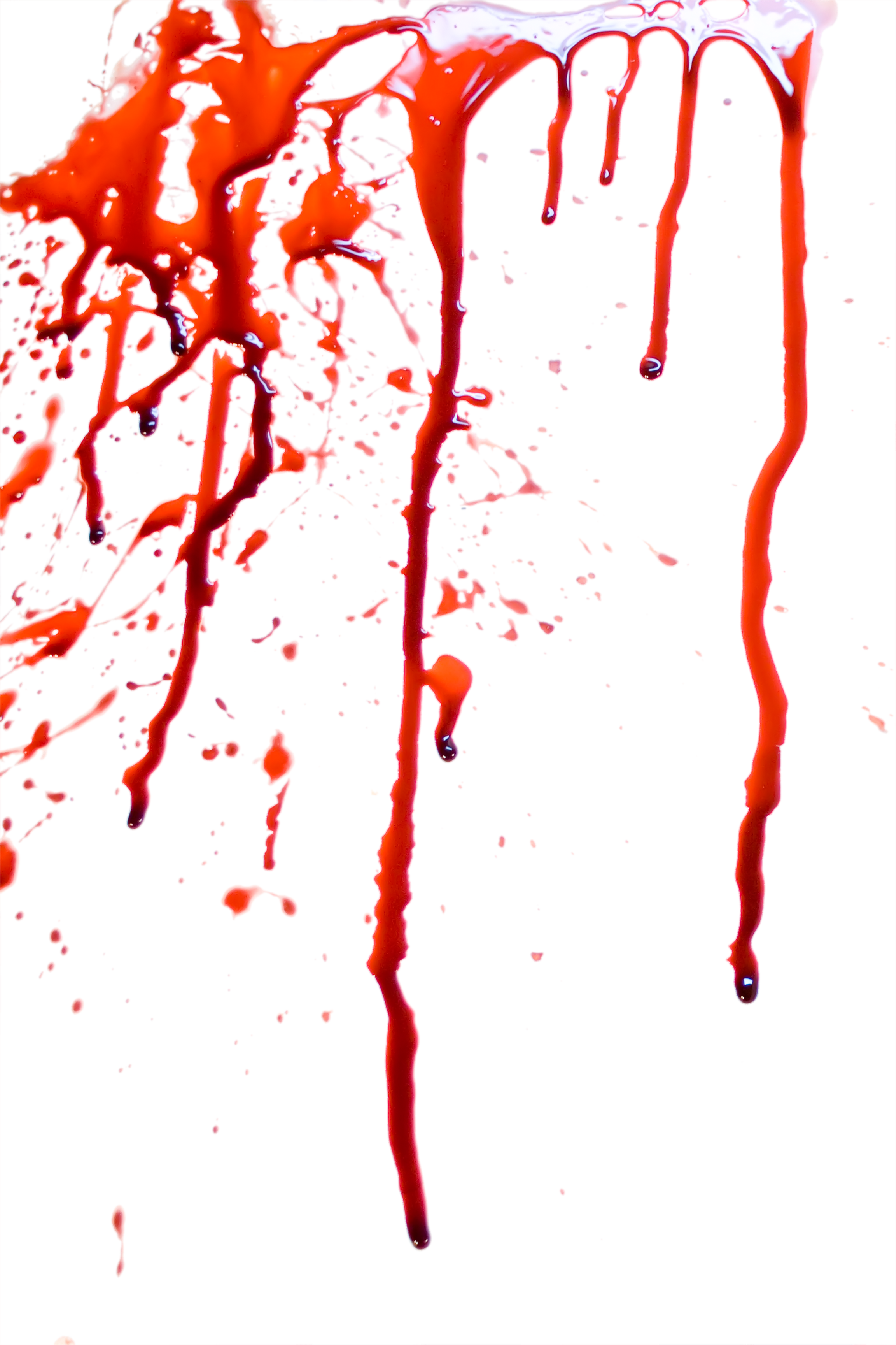 Red Liquid Splatter with Long Drips
