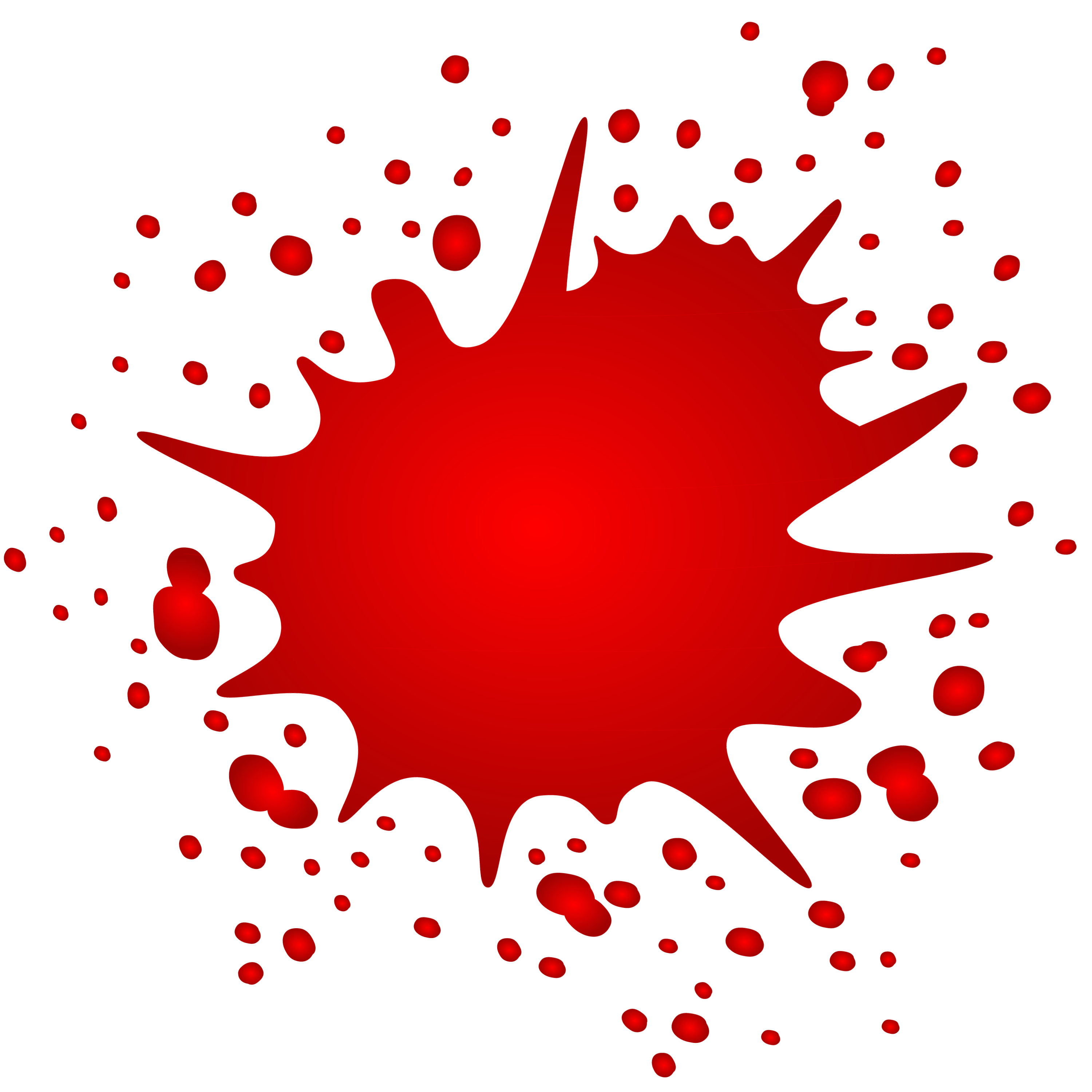 Red Splatter Burst with Scattered Droplets