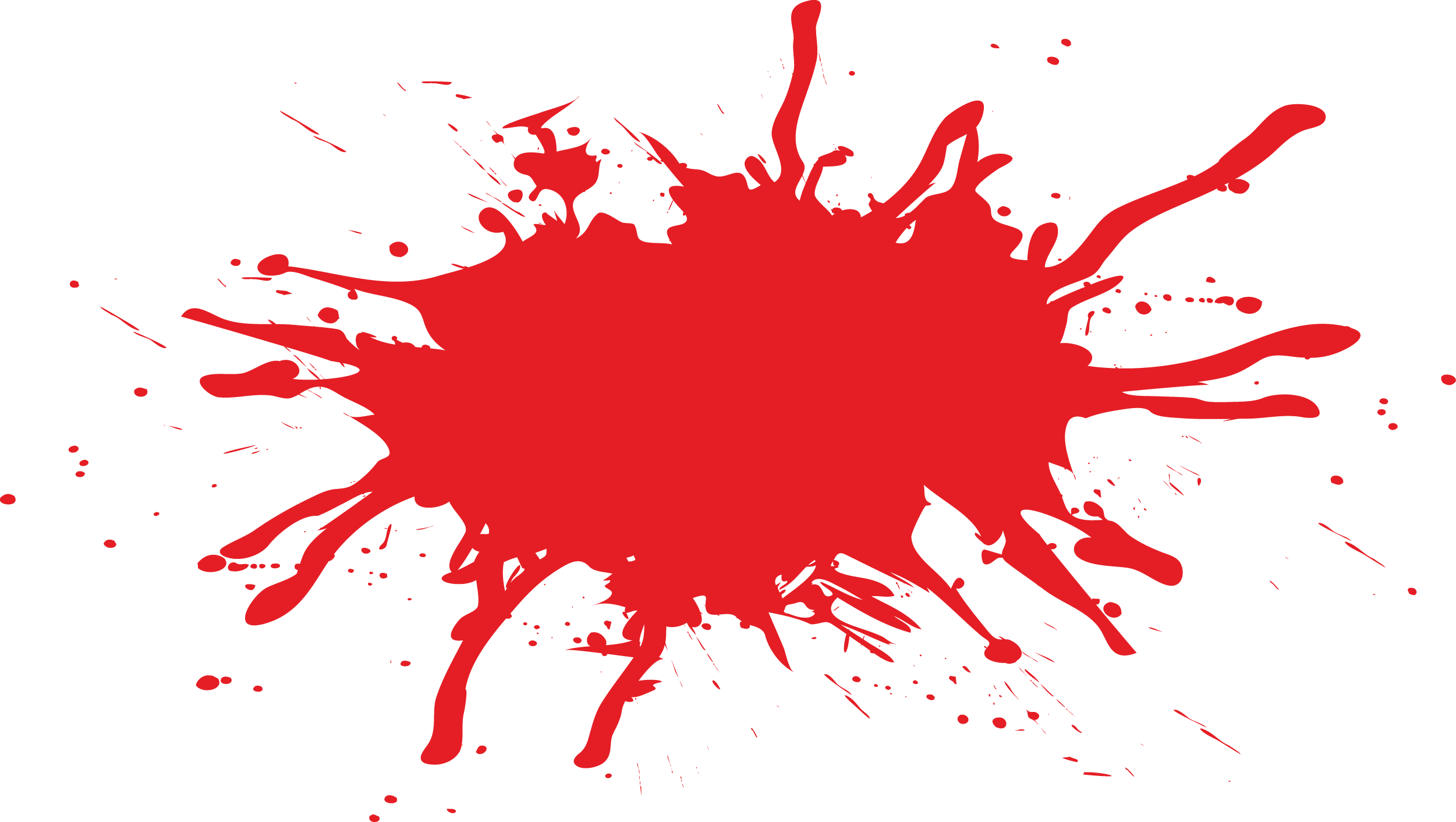 Bright Red Spiky Paint Splat Design