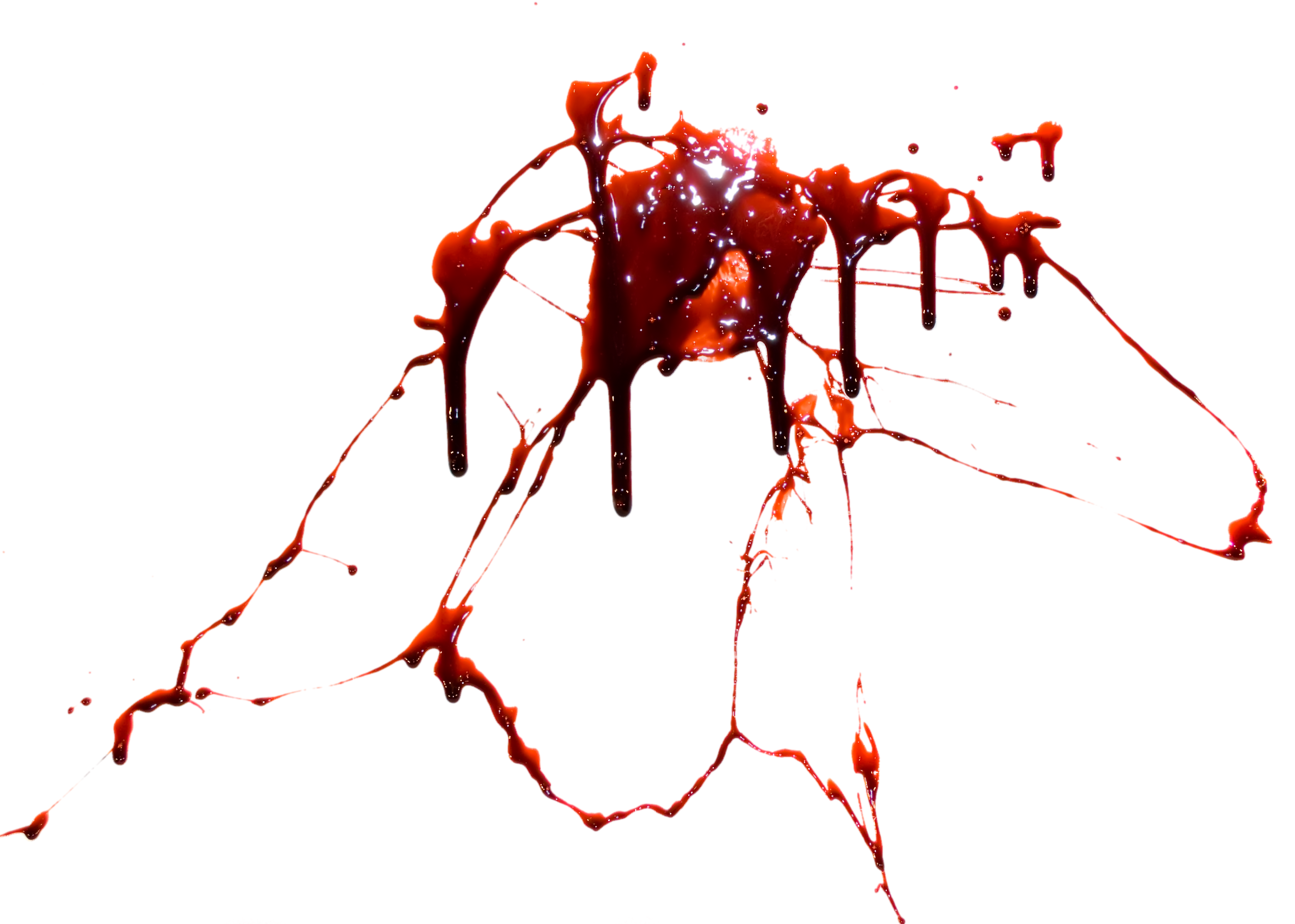 Red Blood Splatter with Dripping Trails