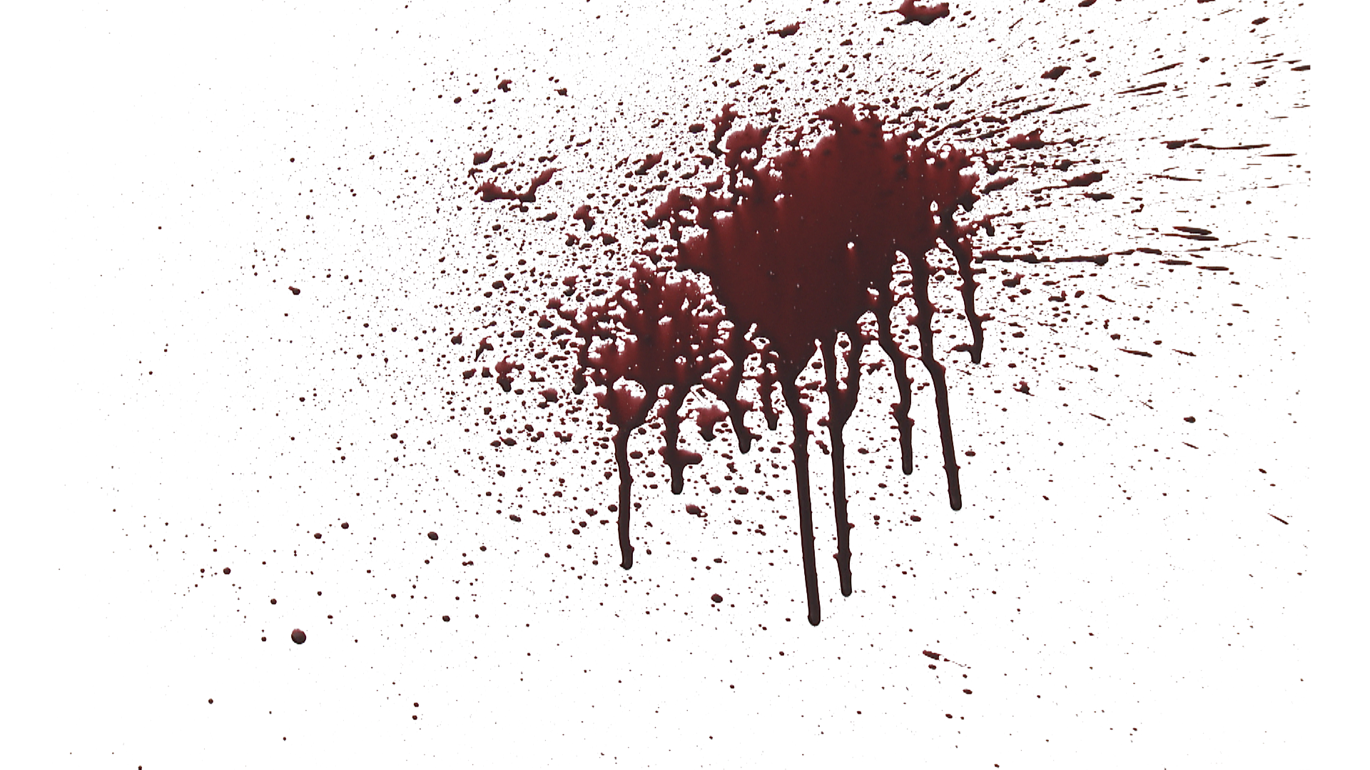 Dark Red Blood Splatter with Drips