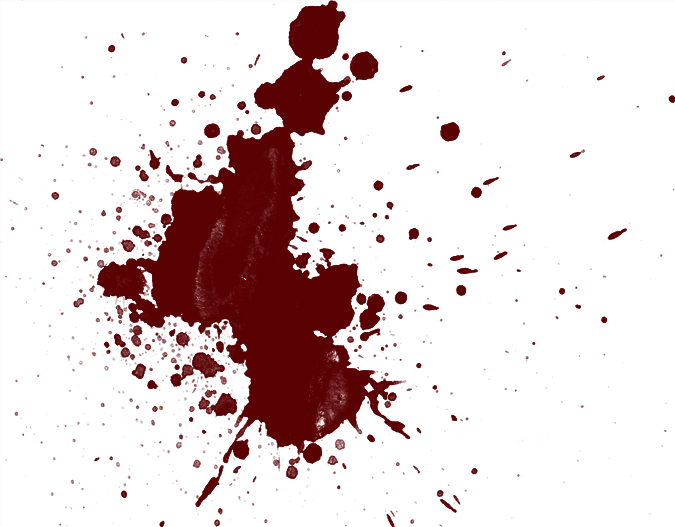 Dark Maroon Splatter Stain with Droplets