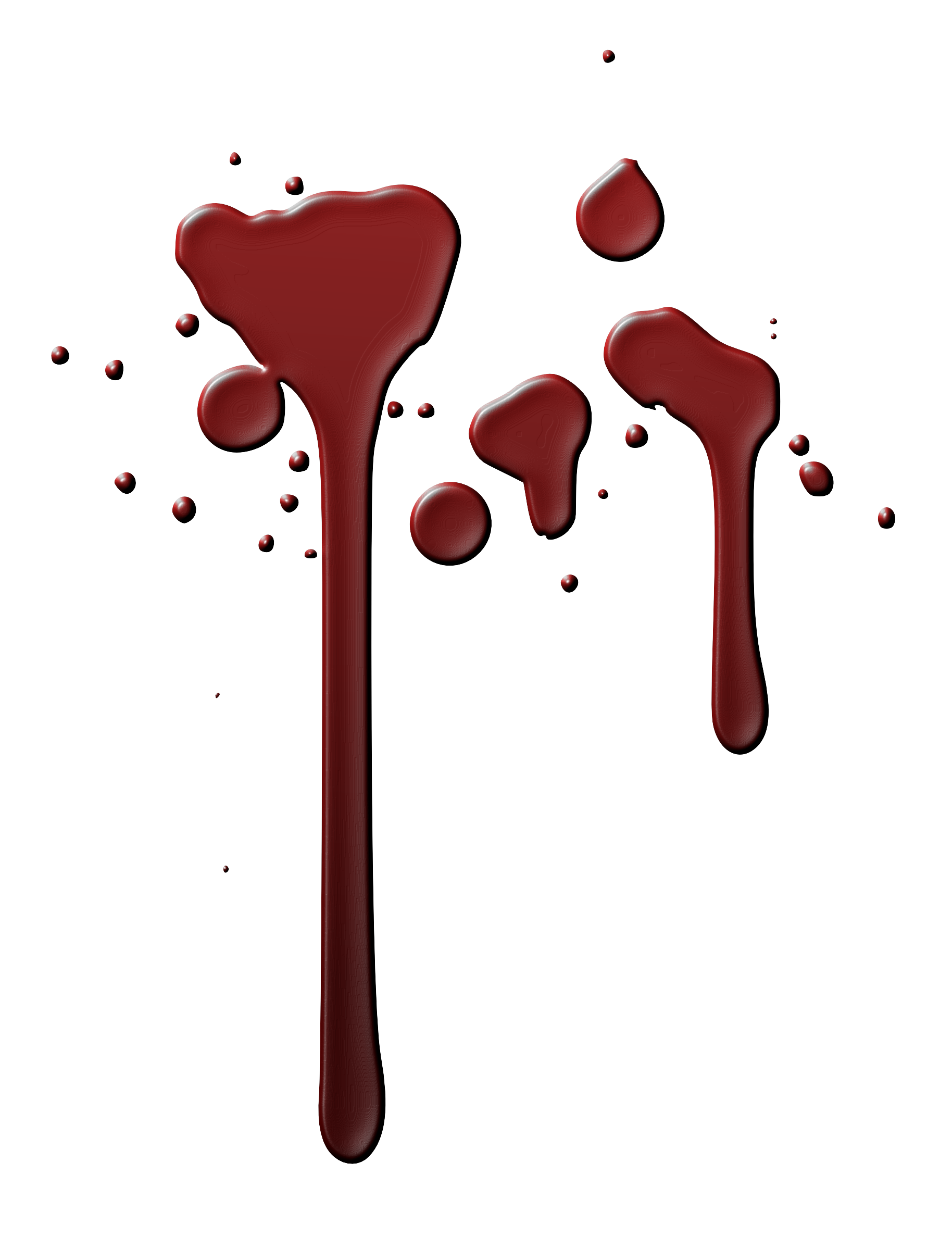 Dark Red Blood Drips with Glossy Highlights