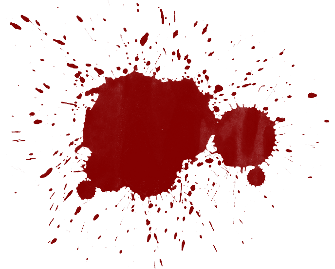 Dark Red Splatter with Scattered Droplets