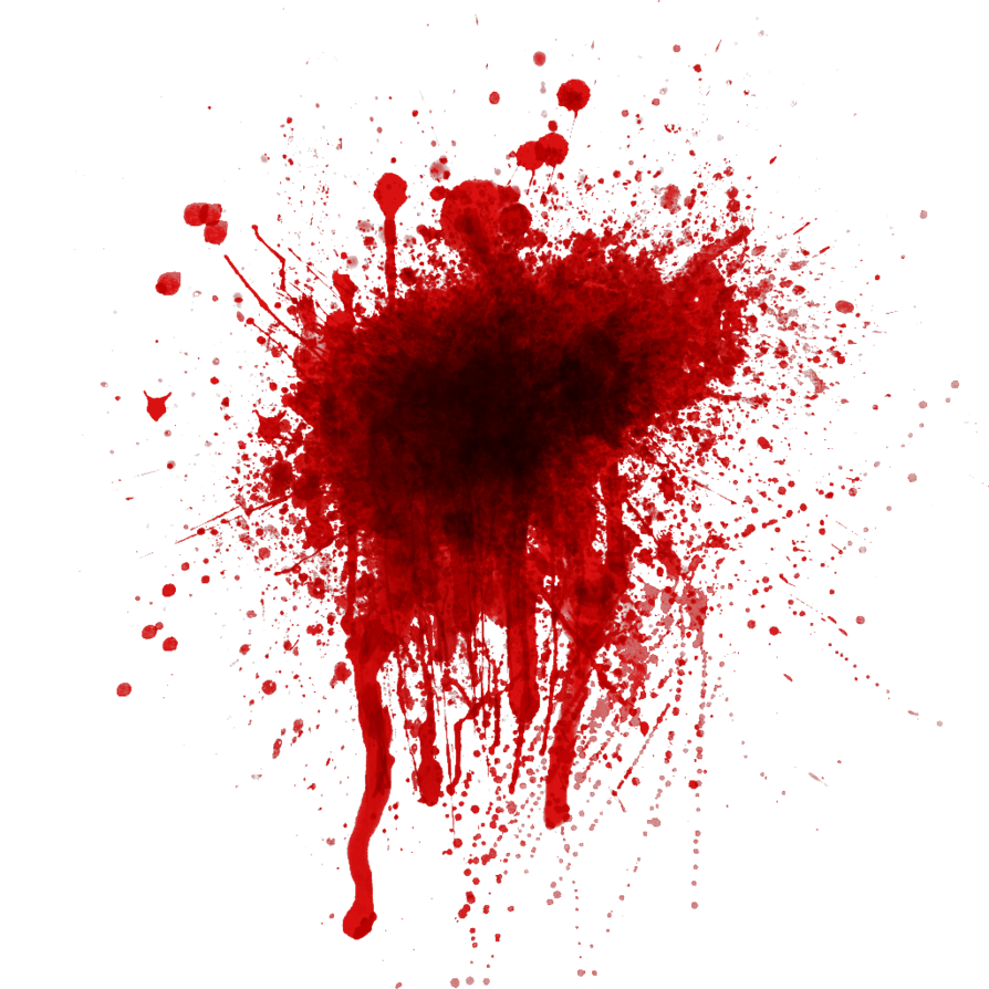 Dark Red Blood Splatter with Drips