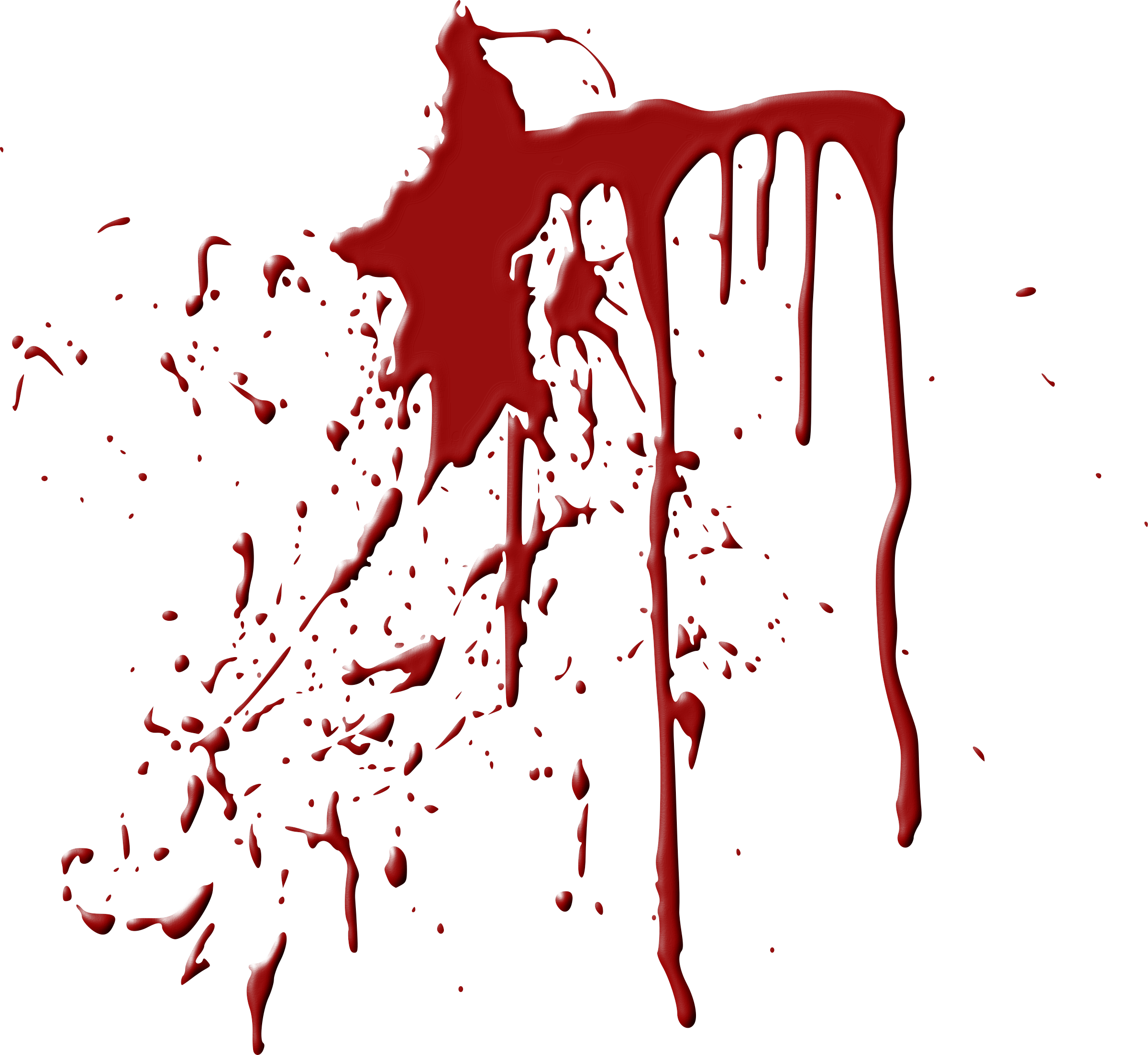 Dark Red Blood Splatter with Long Drips