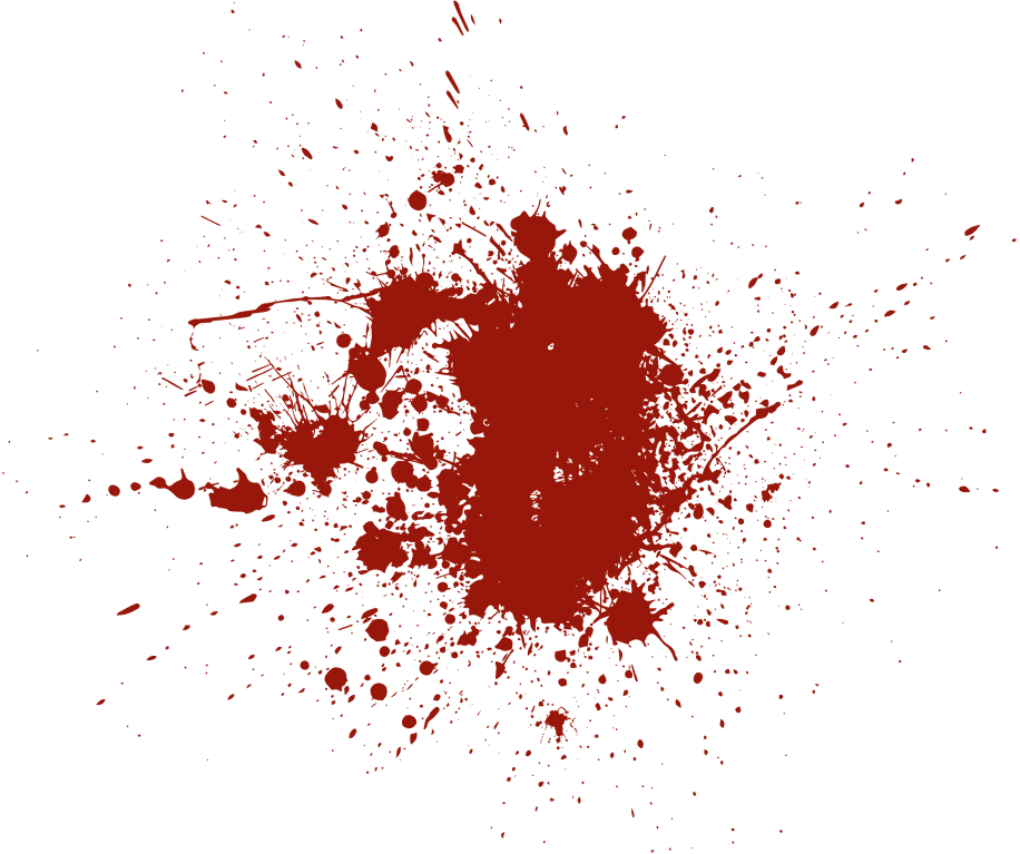 Dark Red Splatter with Scattered Droplets