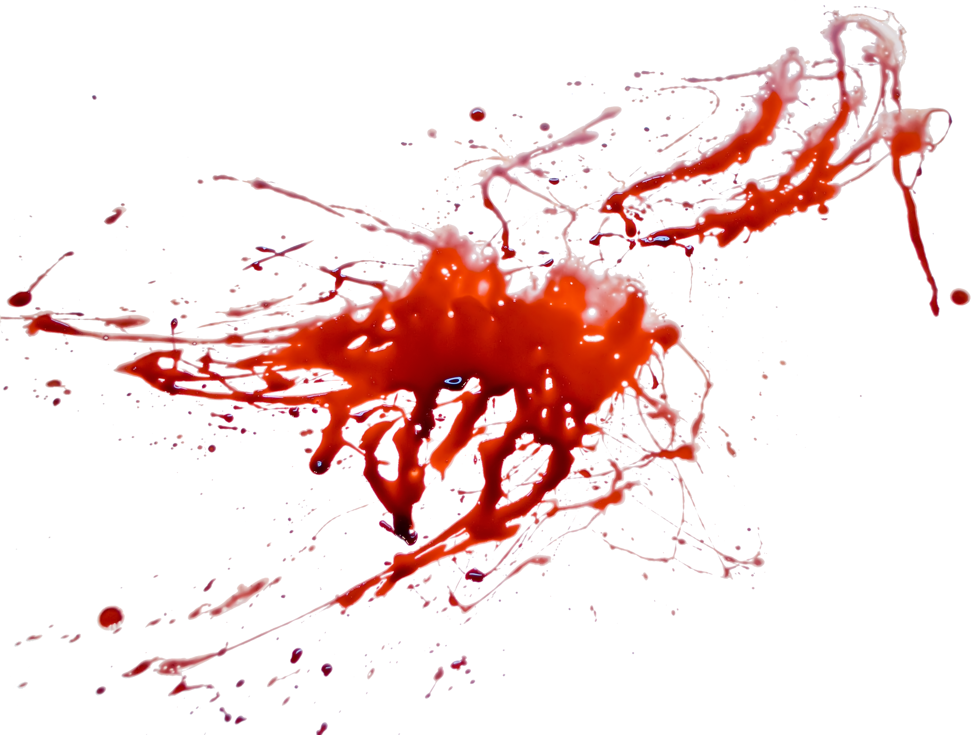 Red Blood Splatter with Dripping Streaks