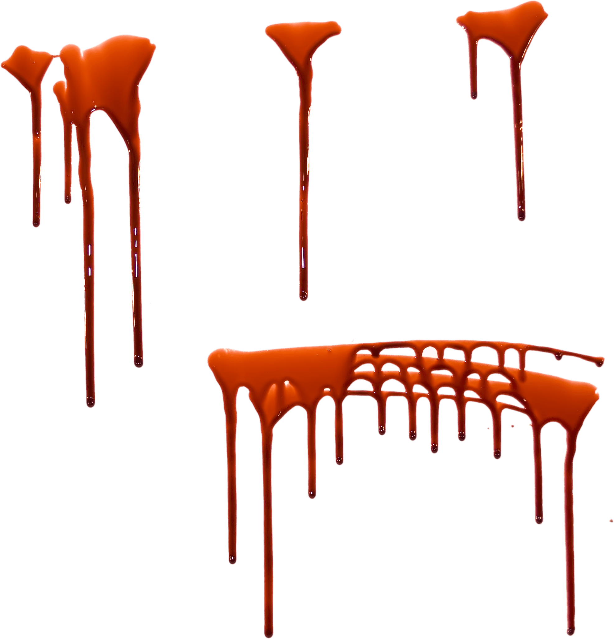 Glossy Red Dripping Liquid Streaks Set