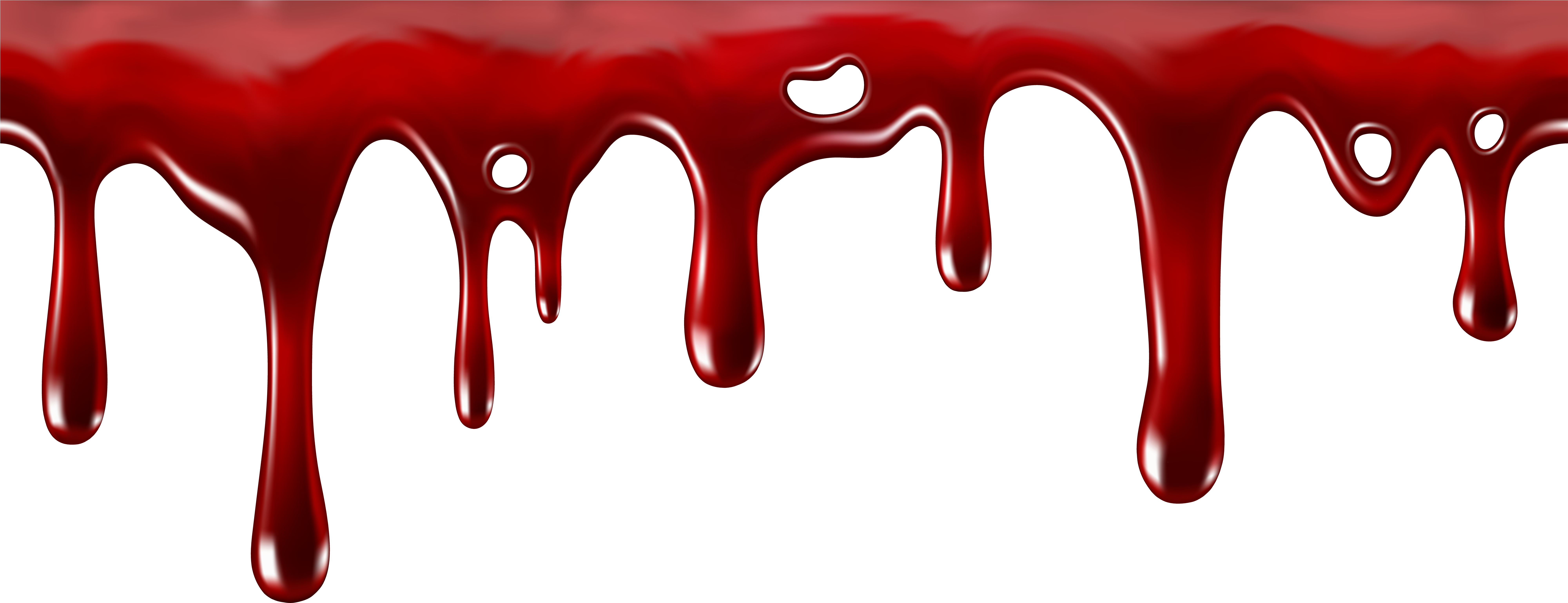 Glossy Red Blood Drip Border Top Edge Ultra HD PNG