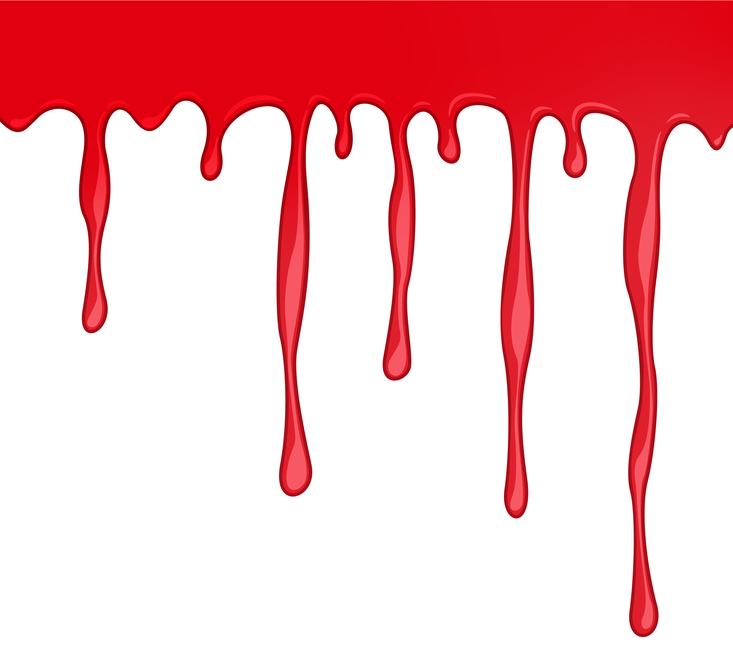 Glossy Red Drips Cascading from Top