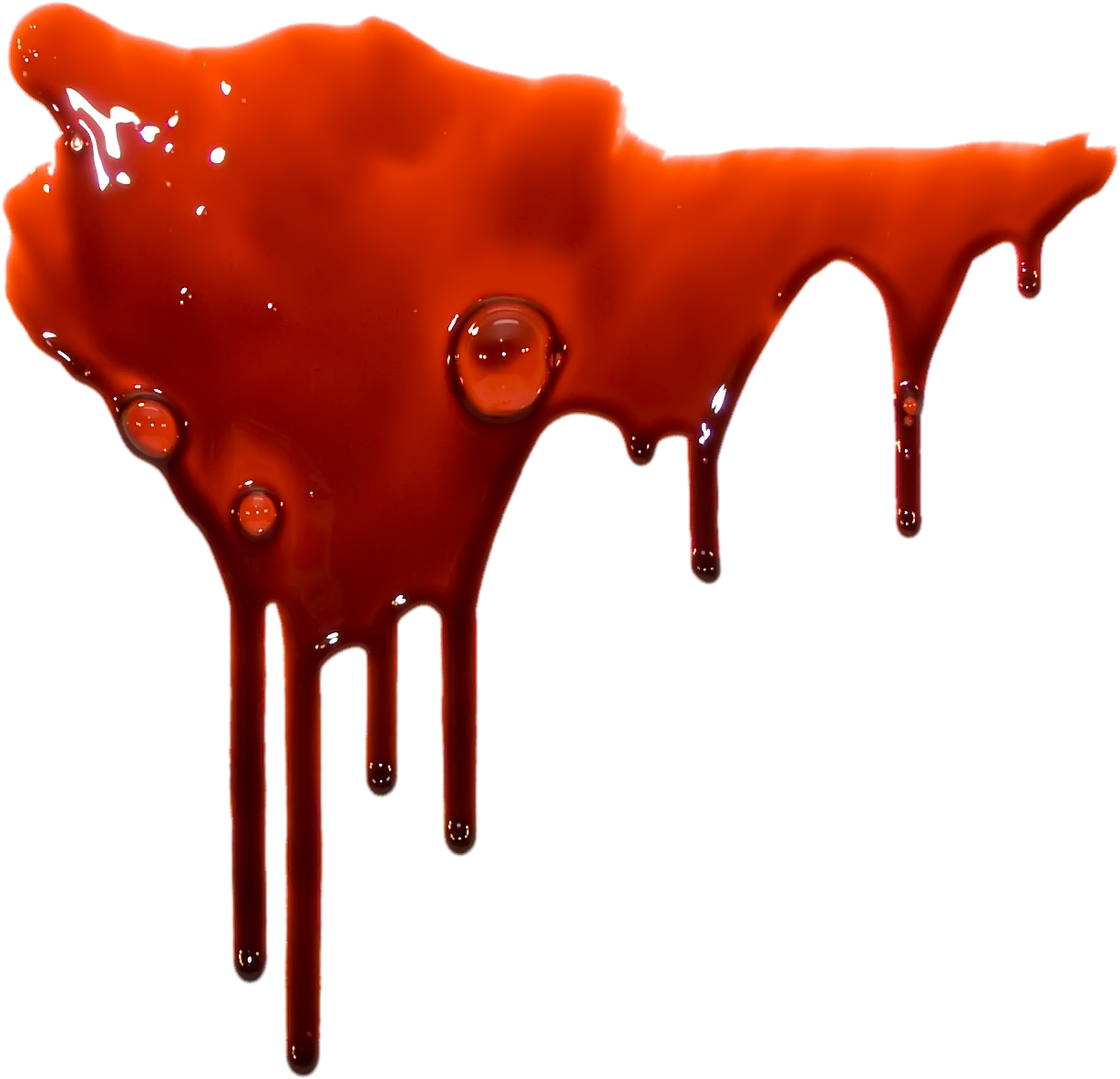 Glossy Red Dripping Blood Splatter Puddle