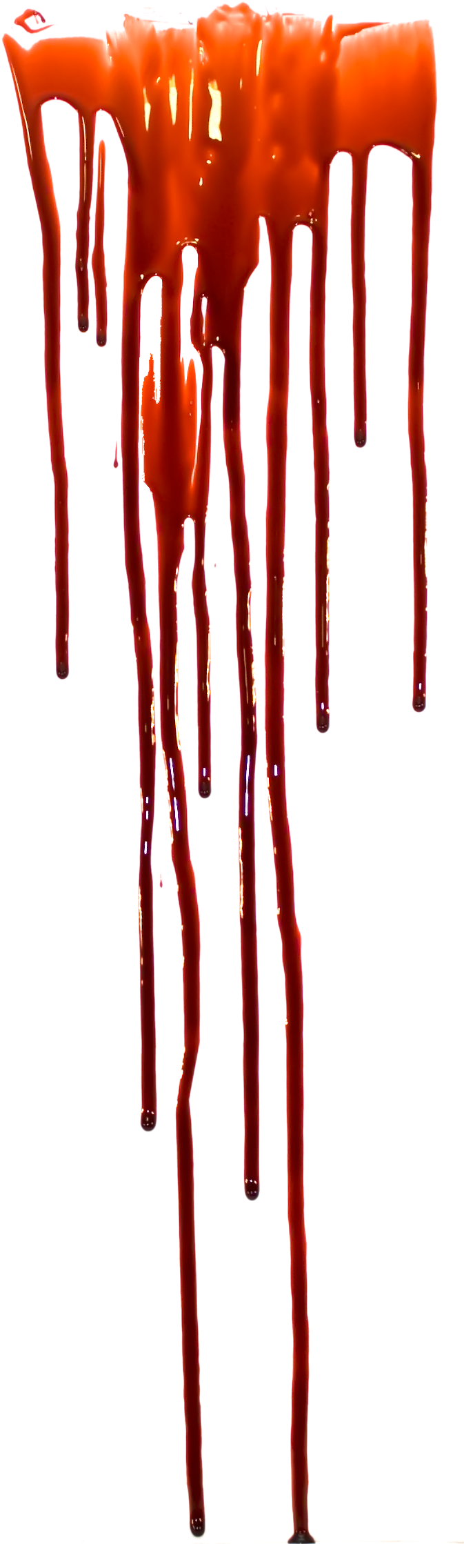 Glossy Red Liquid Drip Streaks Vertical