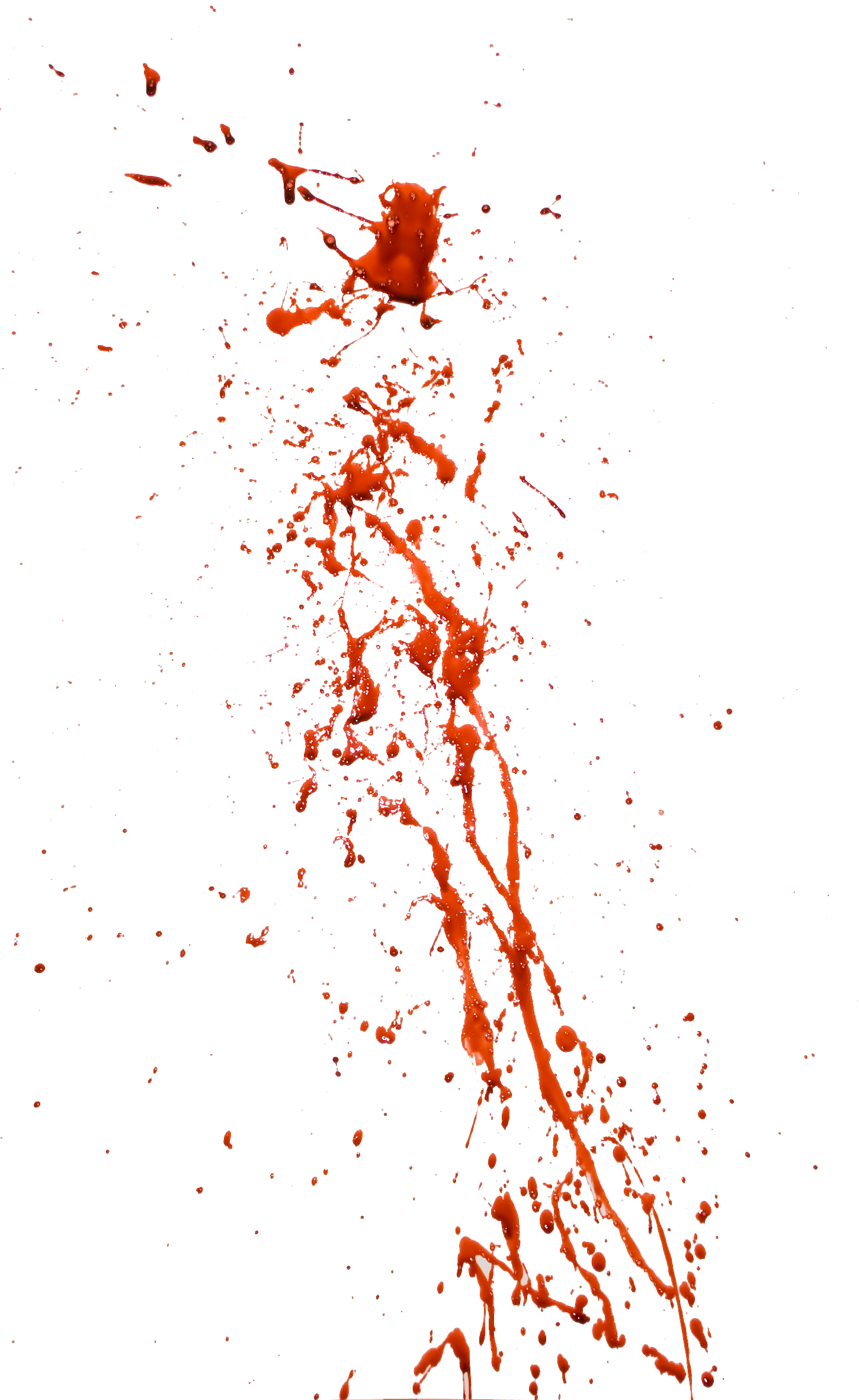 Red Splatter Trail with Droplets