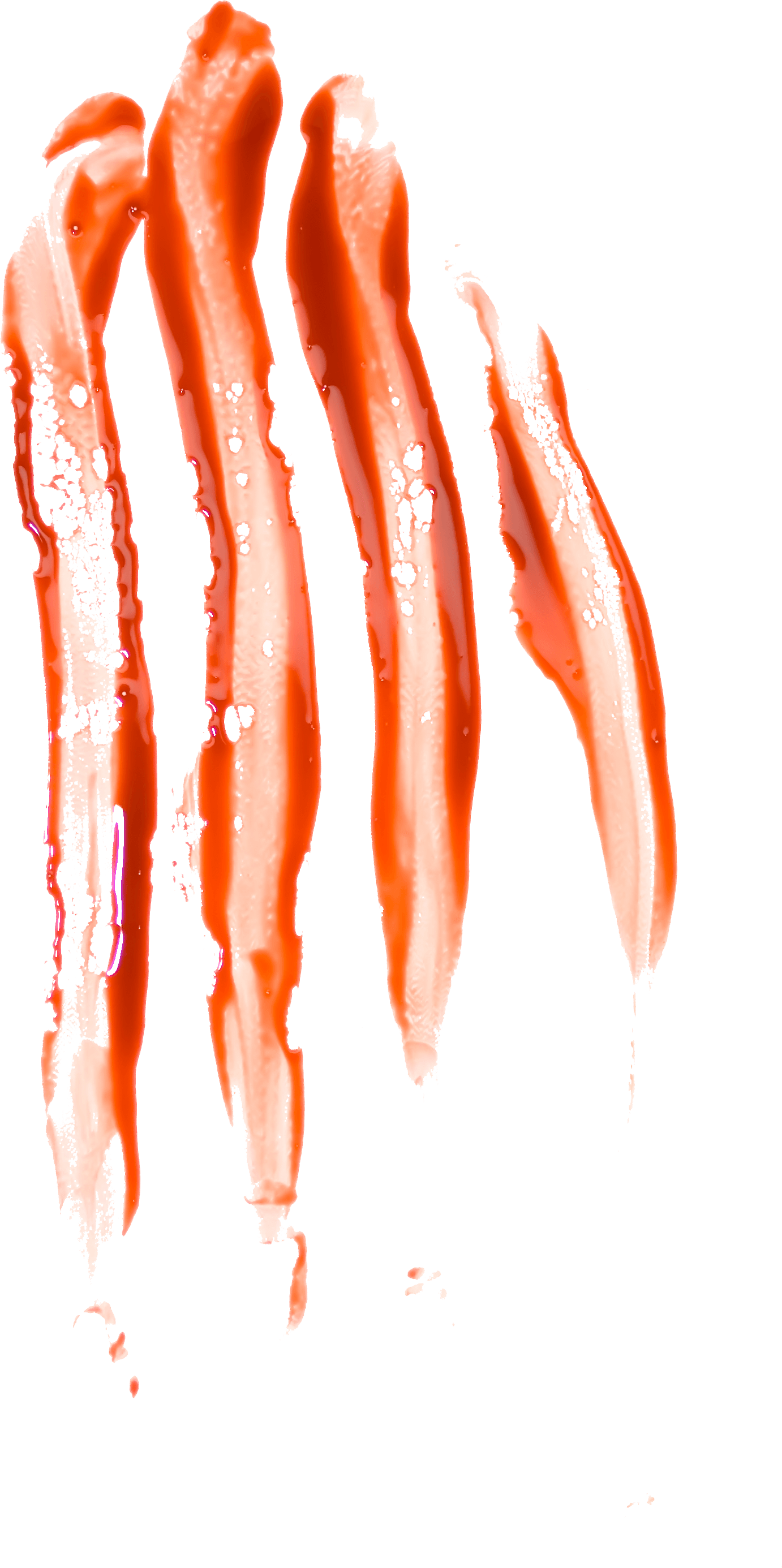 Orange-Red Glossy Claw Scratch Streaks